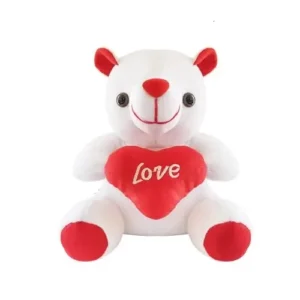 ToysTender White Love Stuffed Teddy Bear Soft Plush Toy With Love Heart 6 Inch