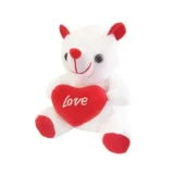 ToysTender White Love Stuffed Teddy Bear Soft Plush Toy With Love Heart 6 Inch