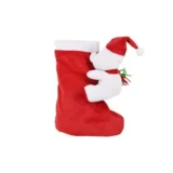 ToysTender Christmas Santa Claus Stocking Sock Decor Gift Bag With Hanging Teddy 10 Inch