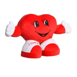 ToysTender Cute Eyes Standing Heart Plush Toy Valentine Gift 12 Inch Red